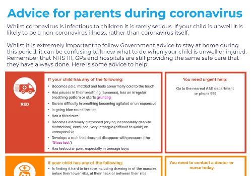 Advice For Parents during Corona Virus.